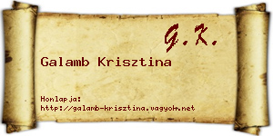 Galamb Krisztina névjegykártya